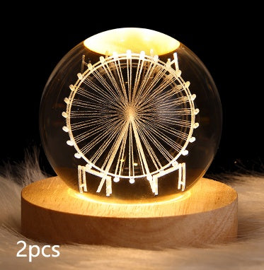 Luminous Starry Sky And Planets Moon Moon Crystal Ball Small Night Lamp Projection Ambience Light Creative Gift New Strange Gift